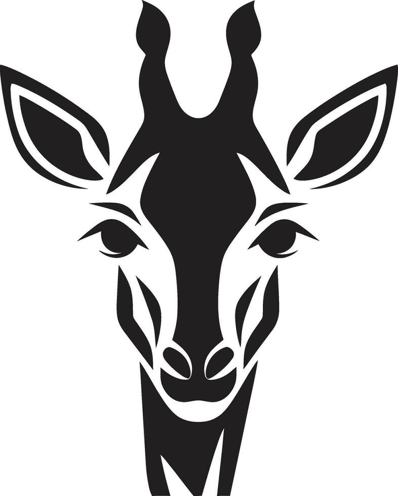 gracioso girafa vetor logotipo dentro monocromático minimalista majestade Preto girafa emblema