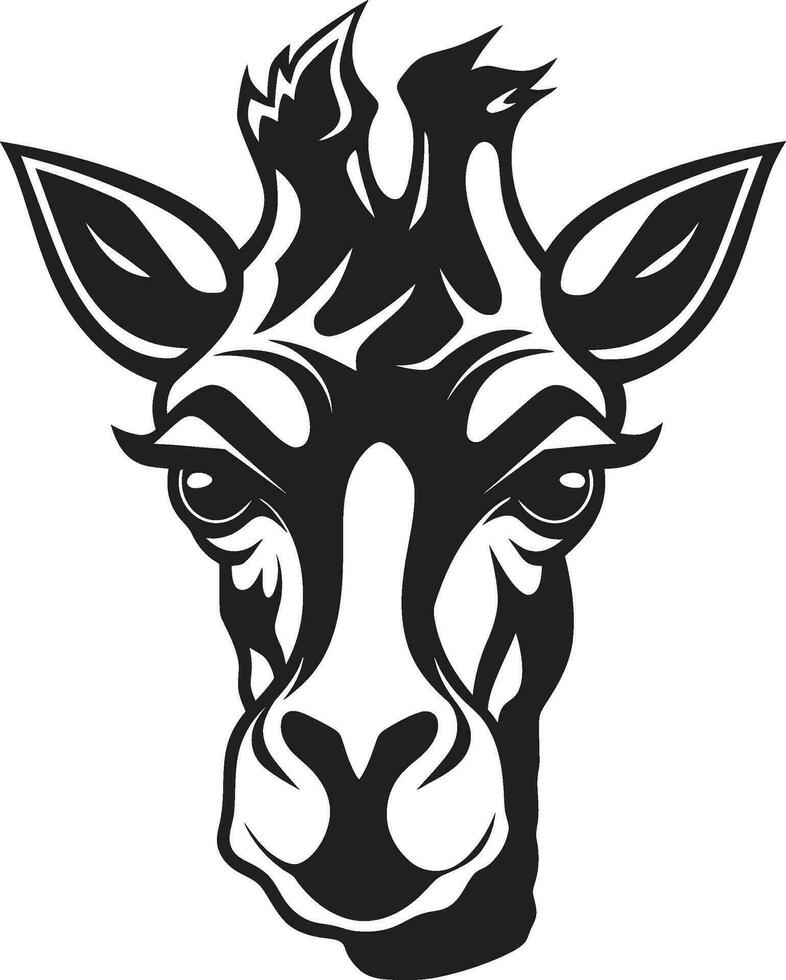 icônico graça dentro monocromático vetor logotipo emblemático pescoço majestade girafa ícone