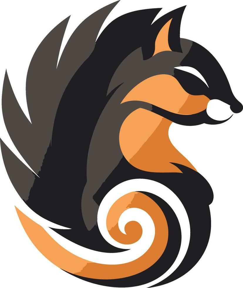 Esquilo bolota logotipo ícone Preto vetor Esquilo rabo logotipo ícone Preto vetor