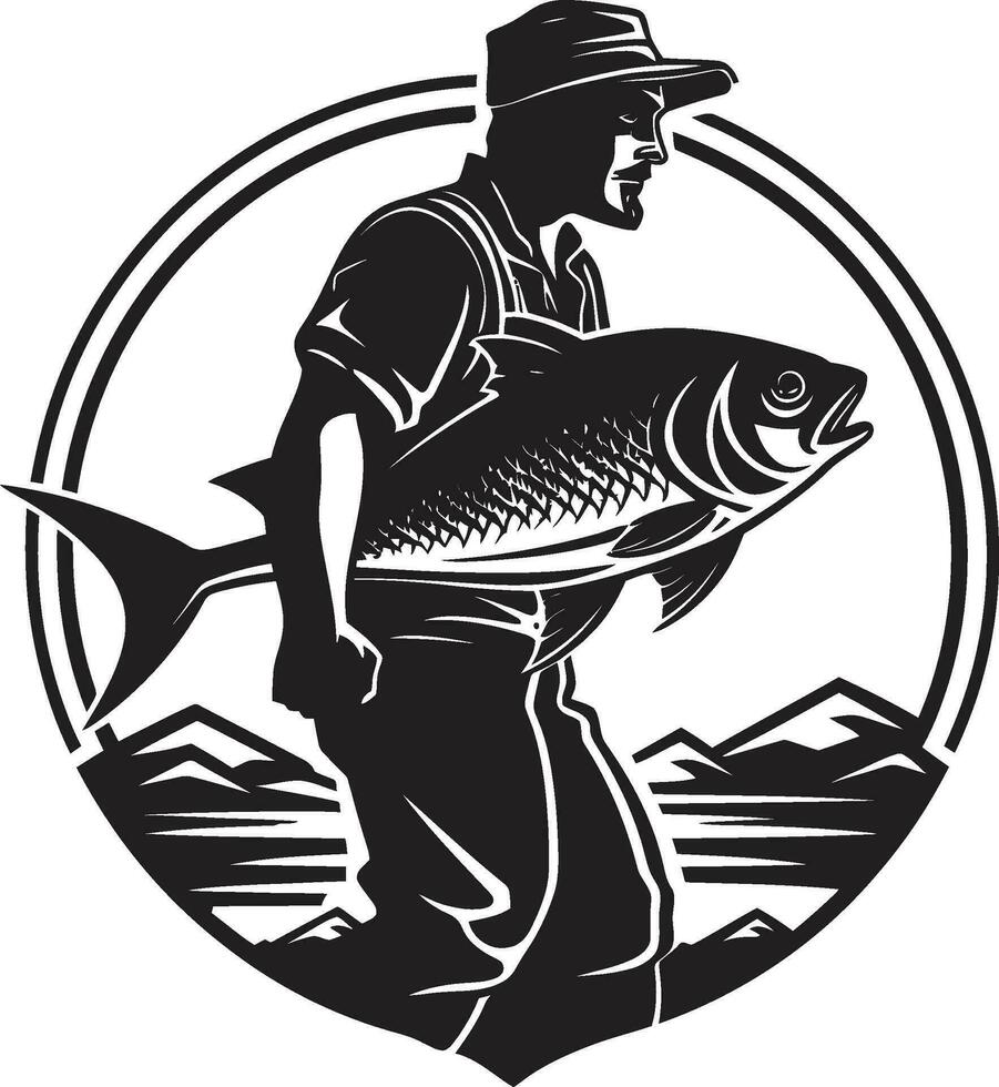 pescador logotipo com gradiente cor moderno e dinâmico pescador logotipo com metálico cor luxuoso e sofisticado vetor