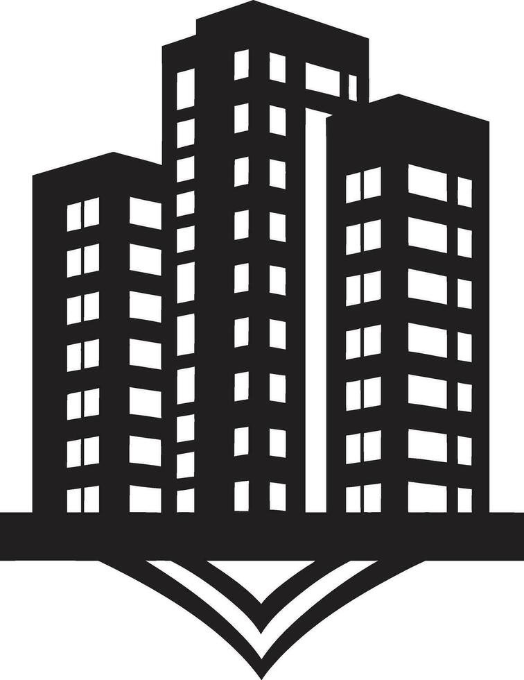 sofisticado urbano elegância apartamento emblema paisagem urbana beleza Preto apartamento construção logotipo vetor