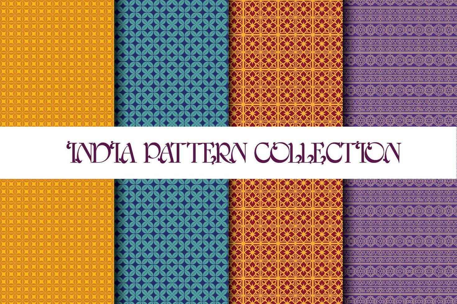 Índia padronizar coleção, uma colorida exibição do seis tradicional vetor