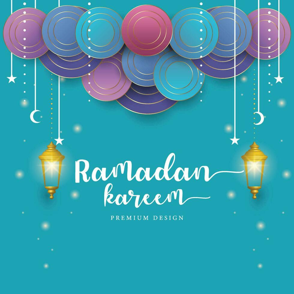 projeto de plano de fundo ramadan kareem. cartão de felicitações, banner, pôster. ilustração vetorial. vetor