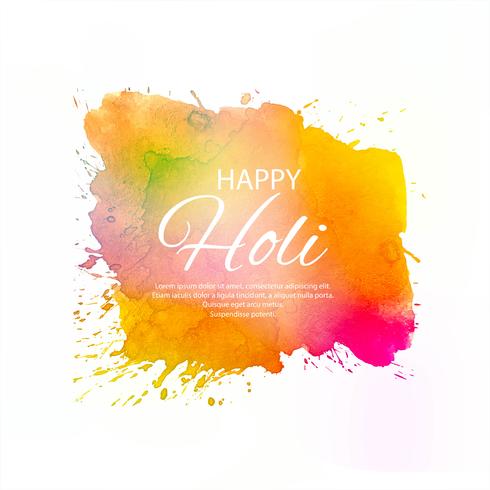 Feliz Holi Indian festival da primavera de cores de fundo vetor