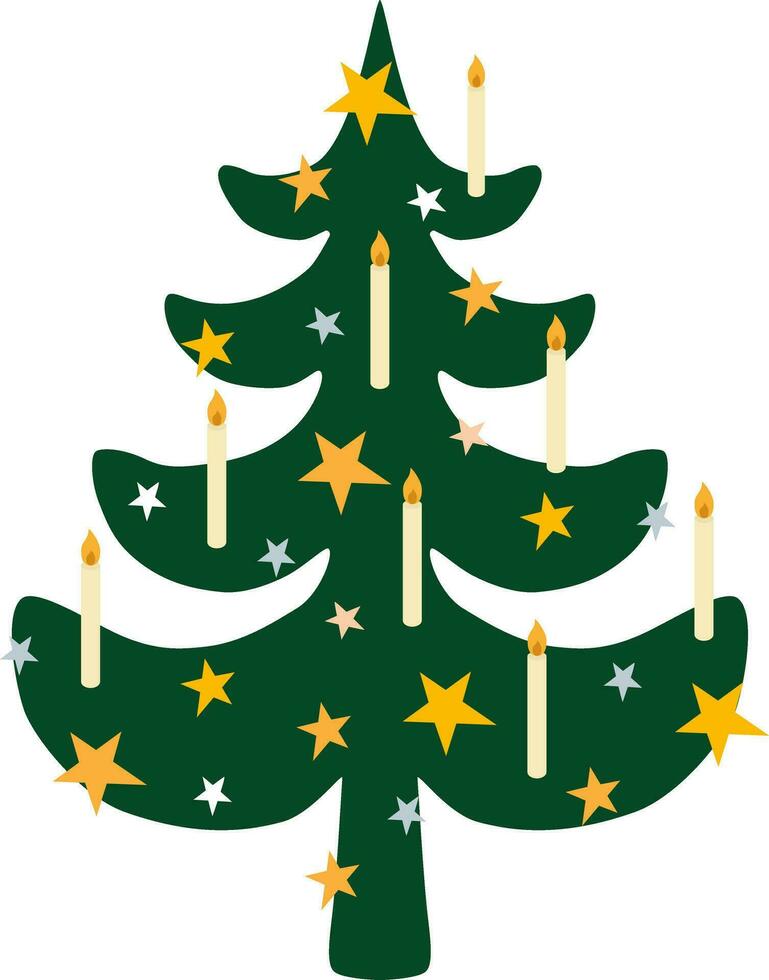 vetor ilustração do Natal árvore com estrelas e velas