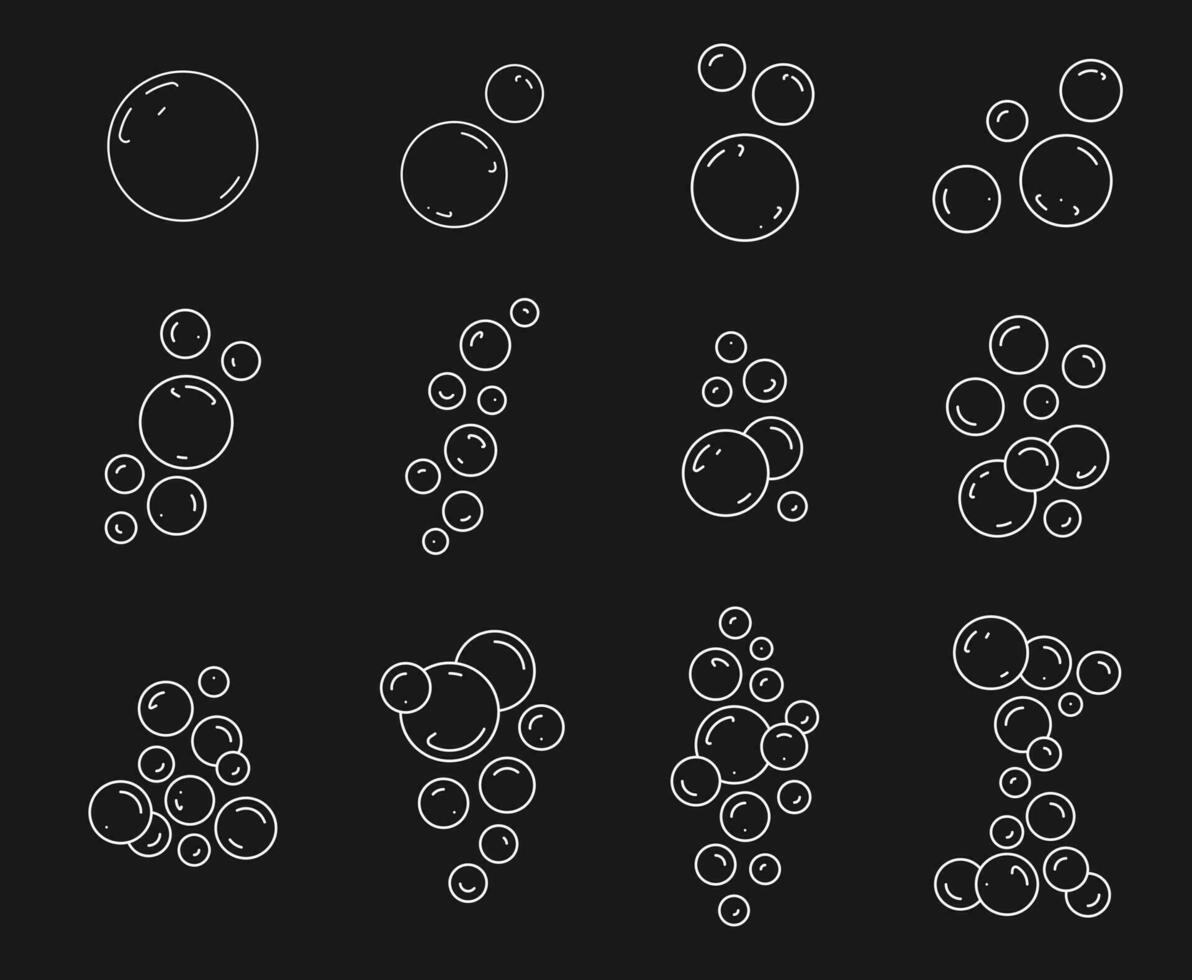 coleção do bolha linhas. rabisco bolha desenho animado, decoração elemento vetor