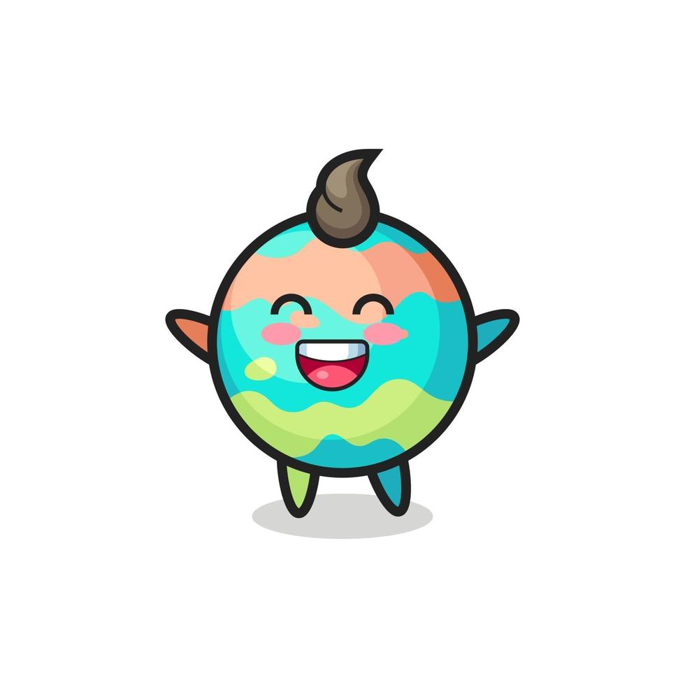 personagem de desenho animado de bombas de banho de bebê feliz vetor