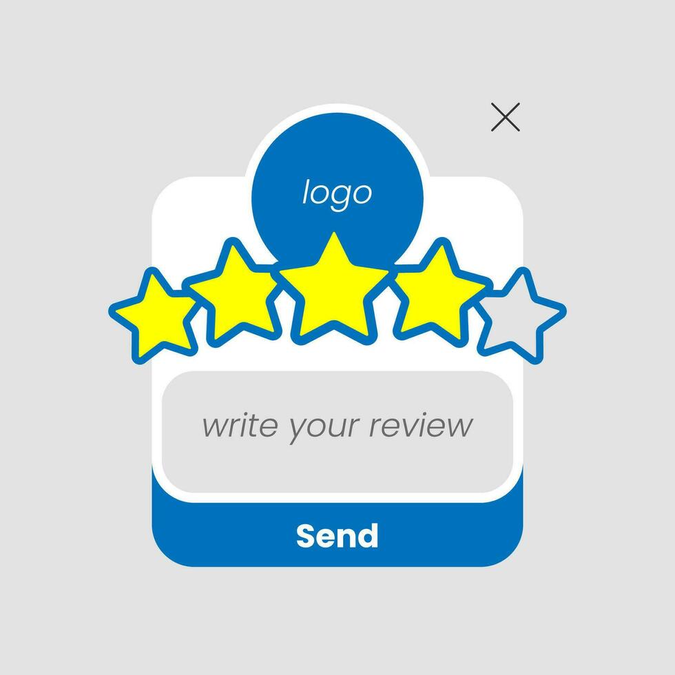 dar Estrela taxa e escrever Reveja botão pop acima mensagem conceito ilustração plano Projeto vetor. moderno gráfico elemento para aterrissagem página interface do usuário, infográfico, ícone vetor