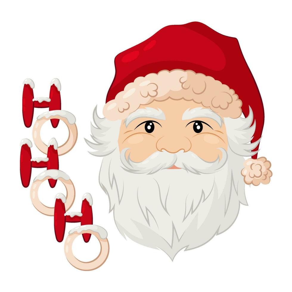 santa claus com a inscrição hohoho. santa retrato dentro plano estilo em branco fundo. Natal vetor ilustração.