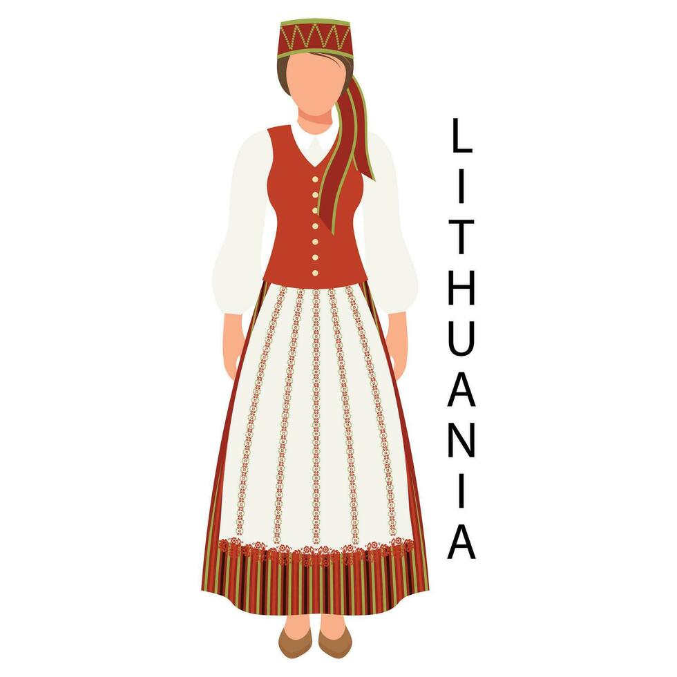 mulher dentro lituano folk fantasia. cultura e tradições do Lituânia. ilustração, vetor