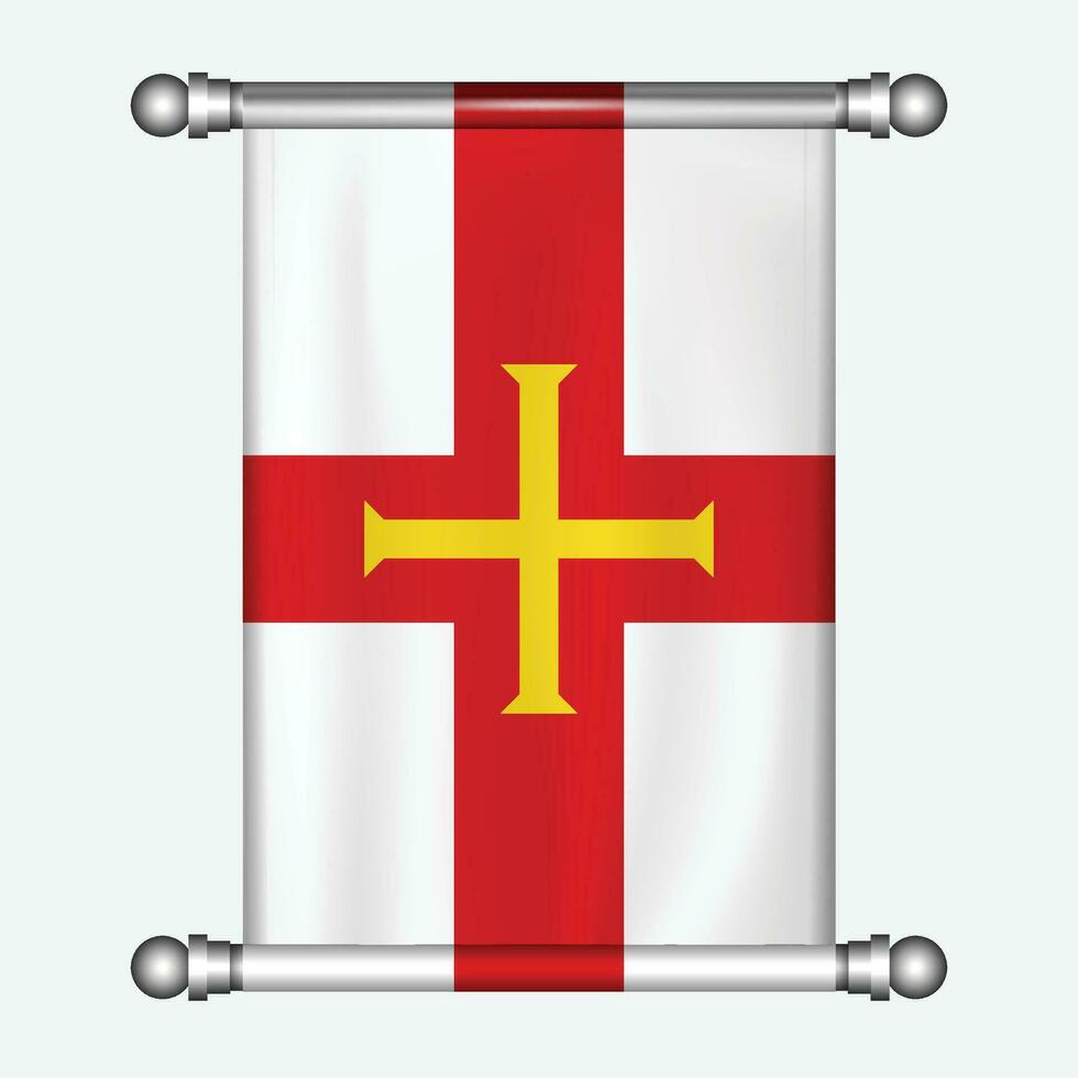 realista suspensão bandeira do Guernsey galhardete vetor