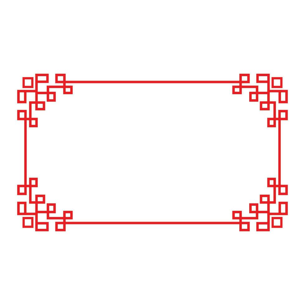 chinês fronteira quadro, Armação modelo vetor