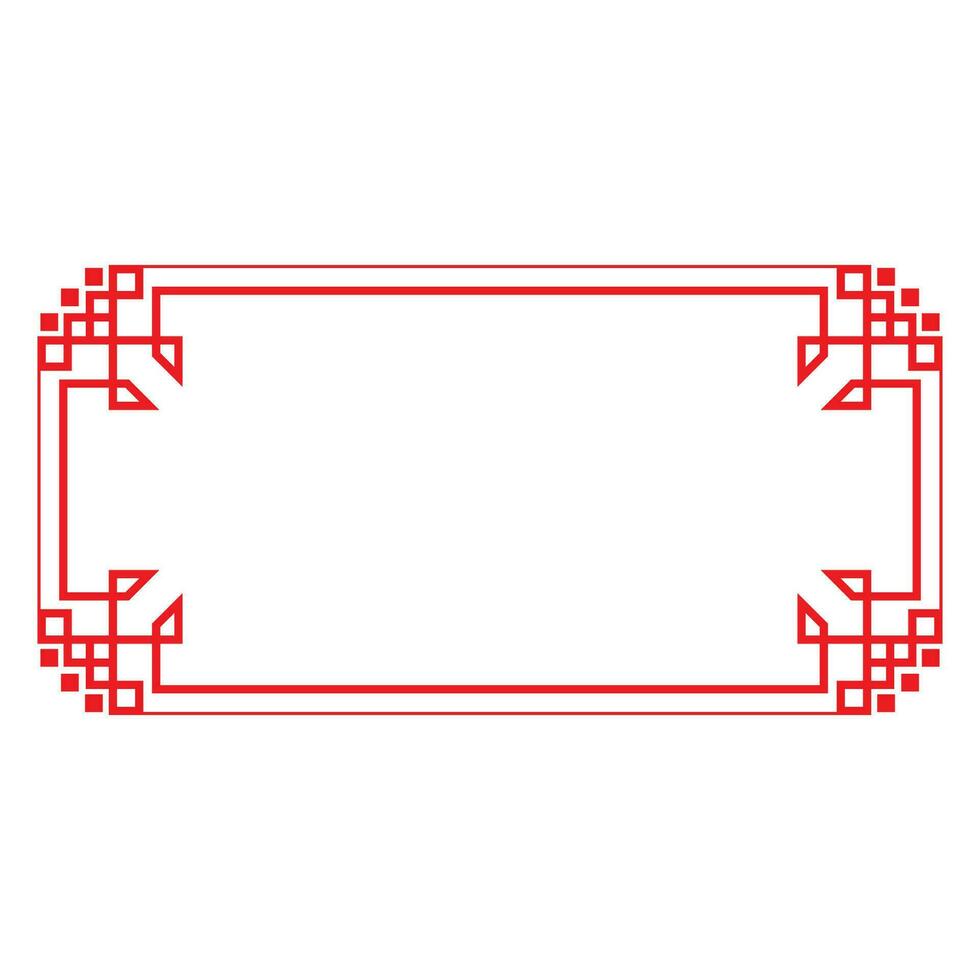 chinês fronteira quadro, Armação modelo vetor