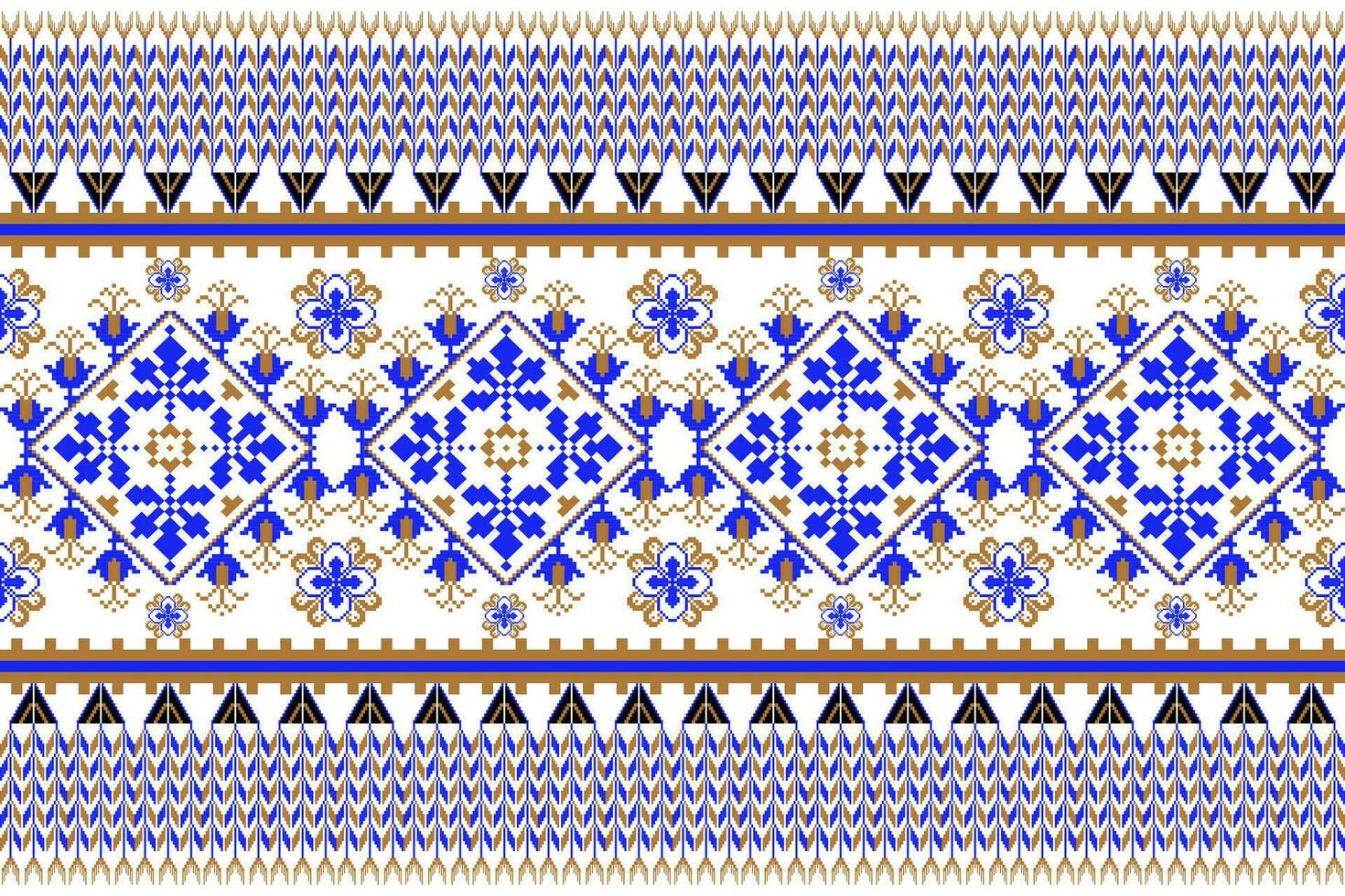 floral Cruz ponto bordado em branco background.geometric étnico oriental desatado padronizar tradicional.asteca estilo abstrato vetor ilustração.design para textura,tecido,vestuário,embrulho,sarongue.