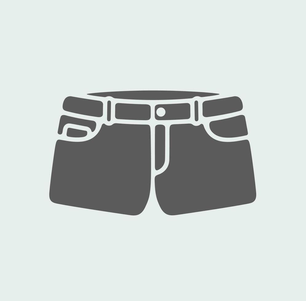 jeans calção ícone em uma fundo. vetor ilustração.