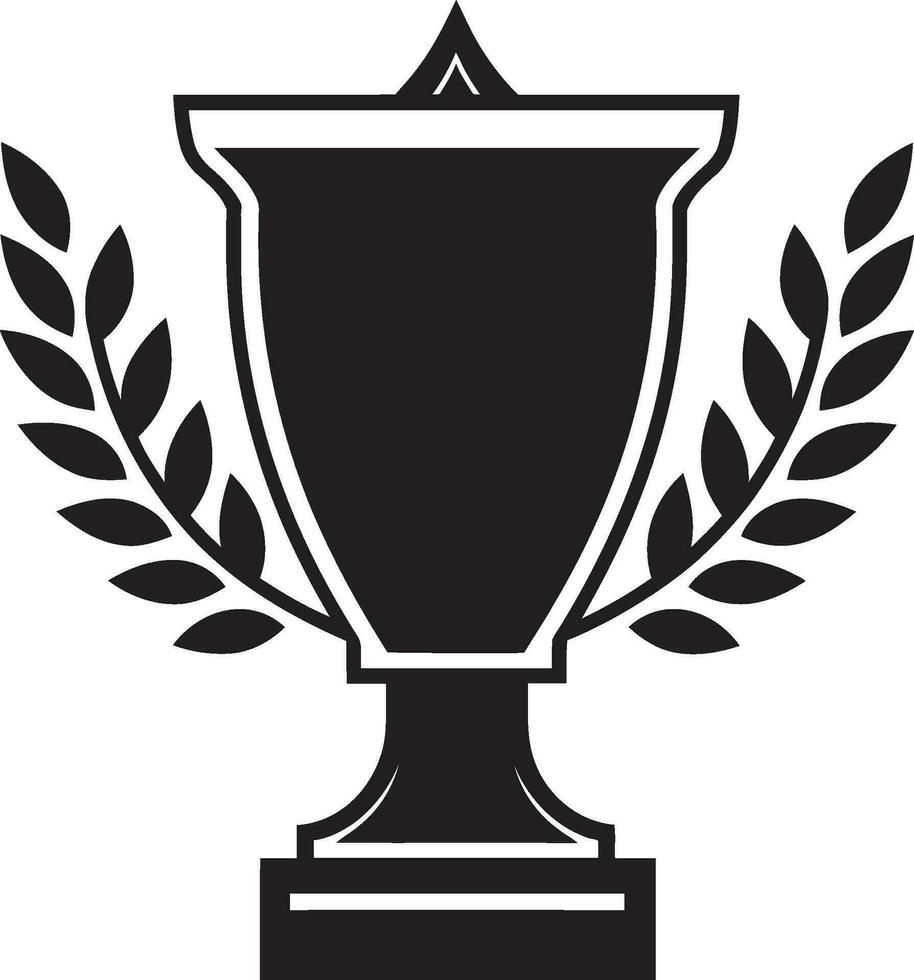 Eterno campeões majestade moderno troféu emblema régio sucesso ícone monocromático prêmio vetor