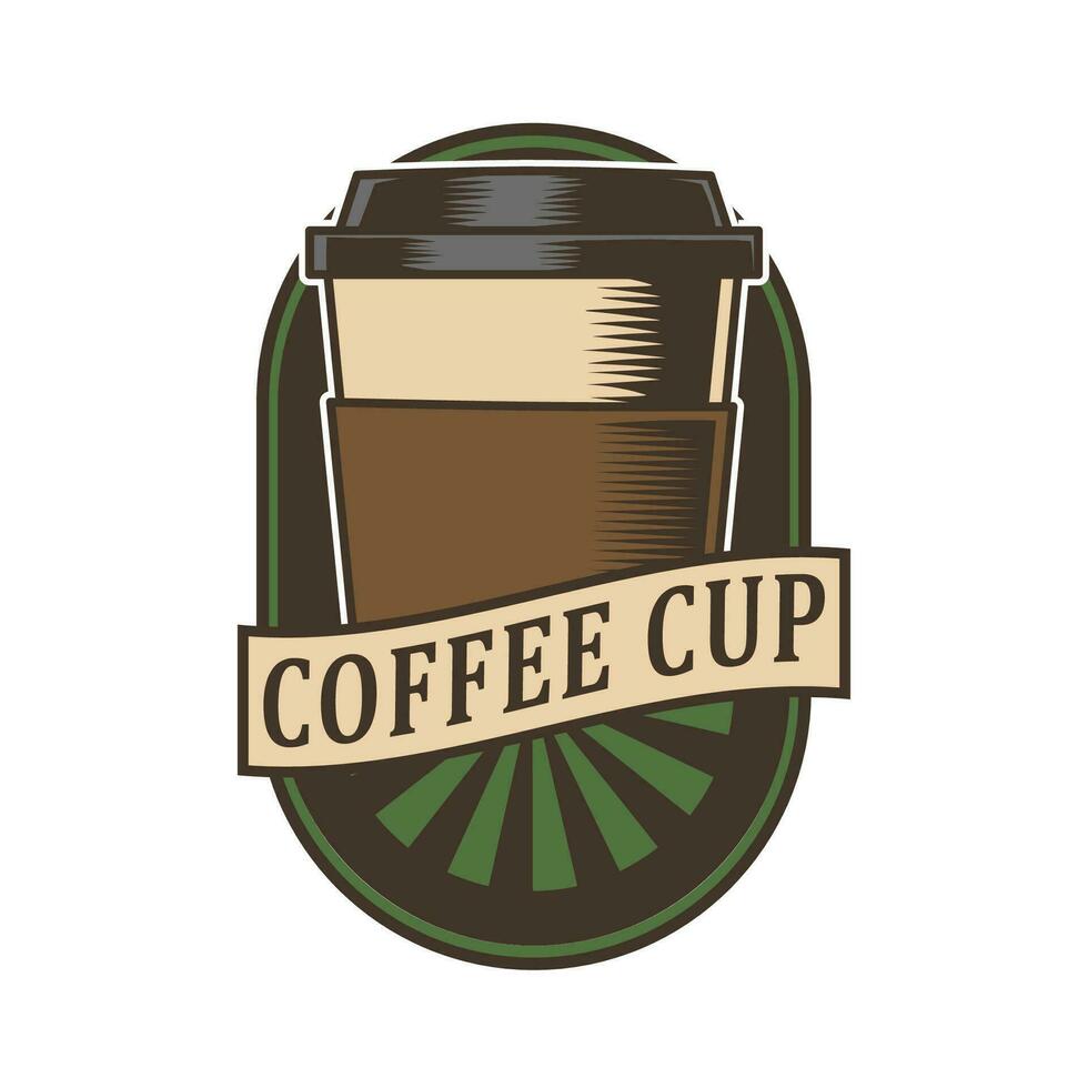 café vintage logotipo para cafeteria vetor