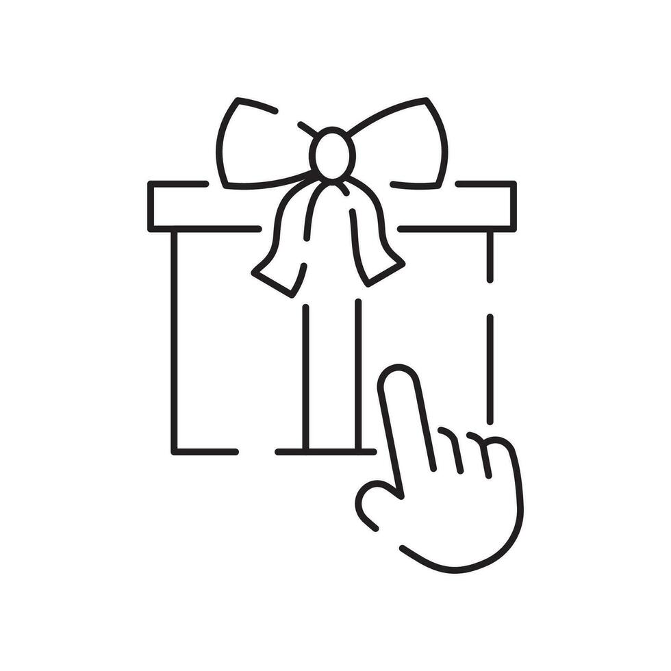 Natal presente e presente linha ícone. incluído a ícones Como uma prêmio, fita, decoração, parcela, volta caixa, pacote, e mais. feriado compras. feliz Novo ano ou aniversário. vetor