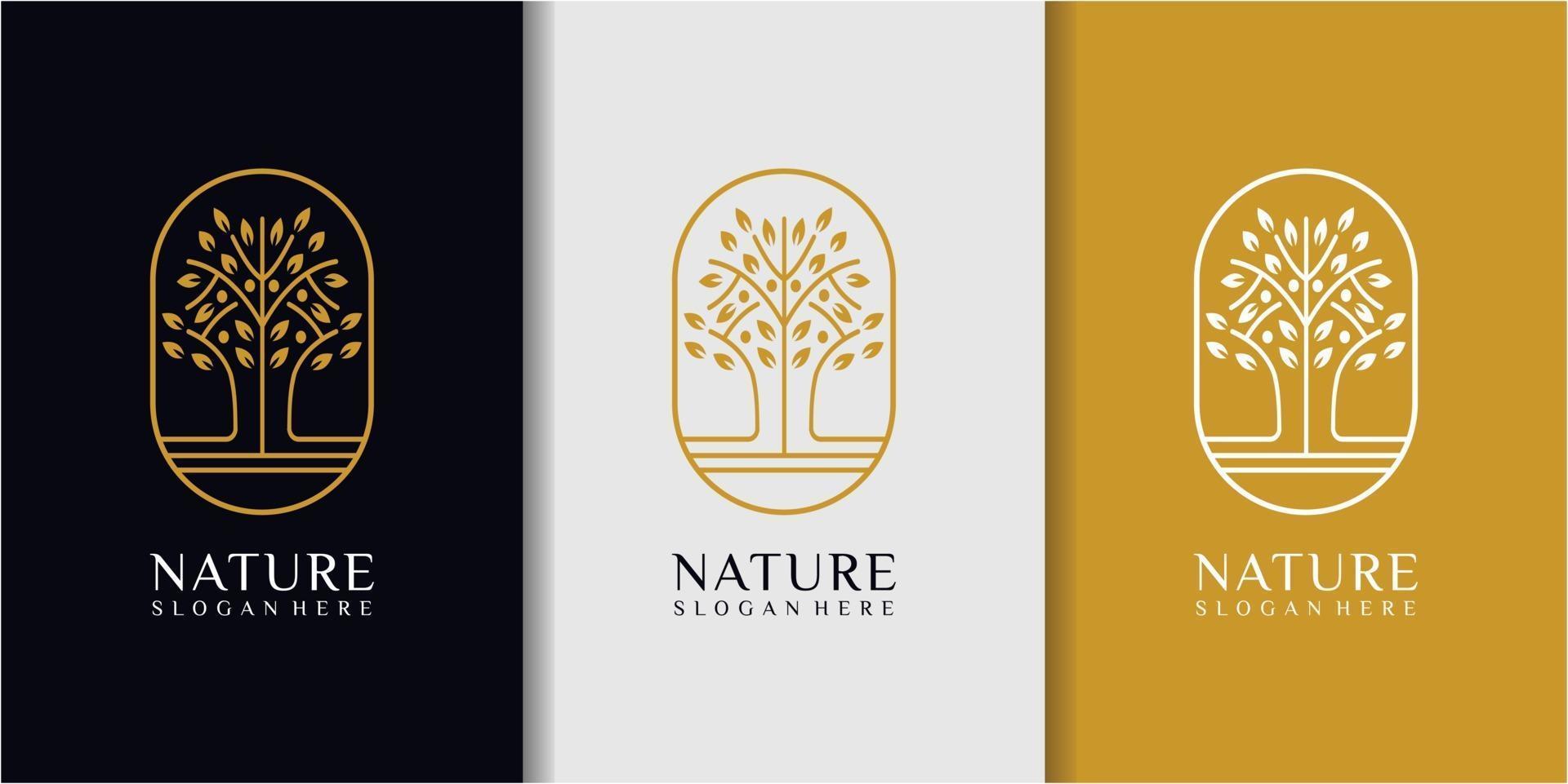inspiração para o design do logotipo da árvore mono line. desenho do logotipo da árvore vetor