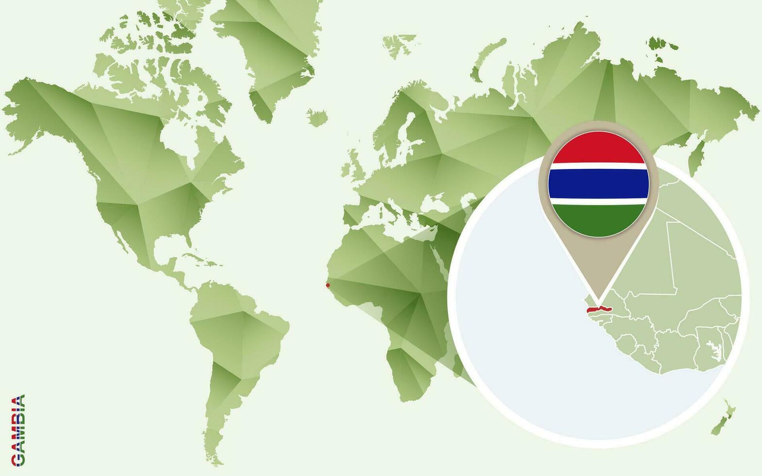 infográfico para Gâmbia, detalhado mapa do Gâmbia com bandeira. vetor