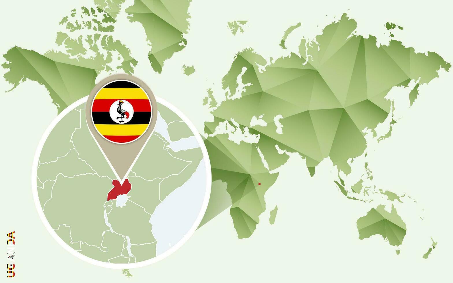 infográfico para Uganda, detalhado mapa do Uganda com bandeira. vetor