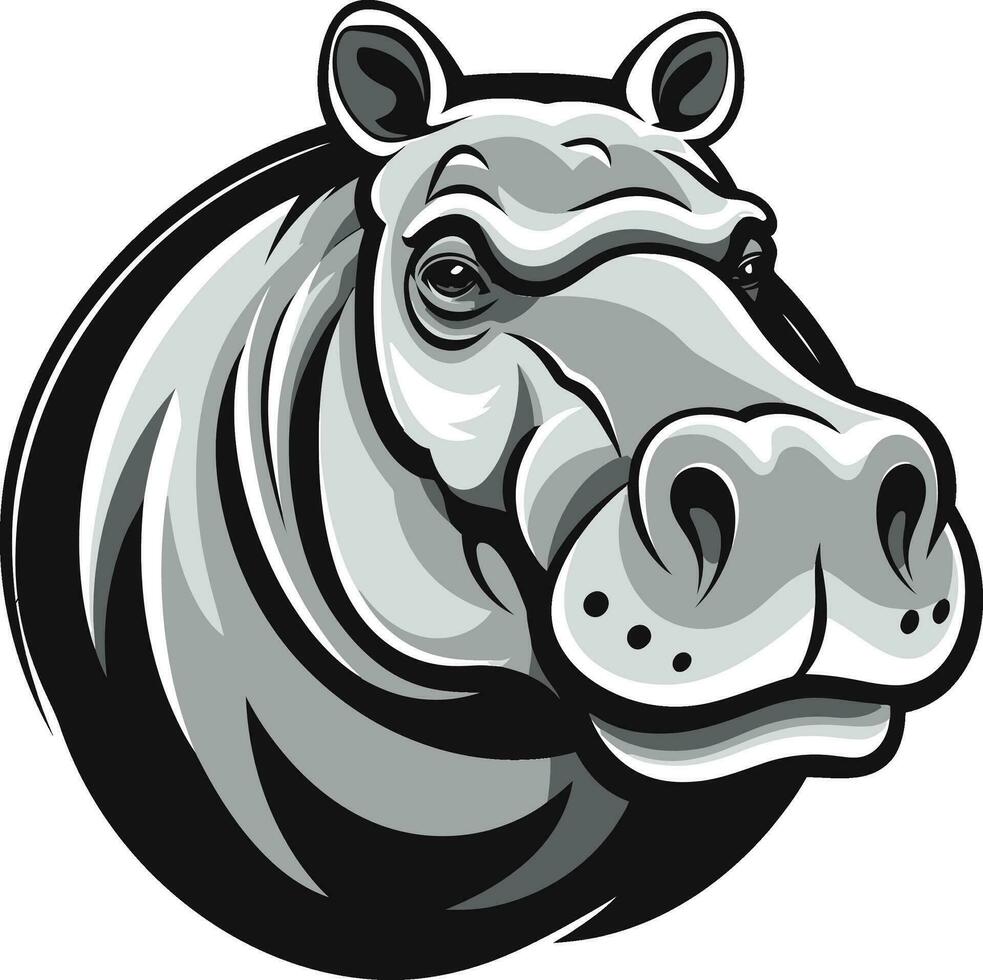 moderno hipopótamo emblema dentro movimento gracioso hipopótamo ícone Projeto vetor