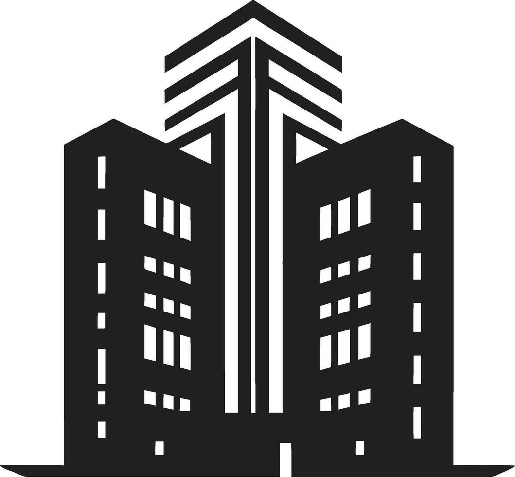 moderno cidade ícone Preto vetor emblema Preto arranha-céu símbolo apartamento logotipo