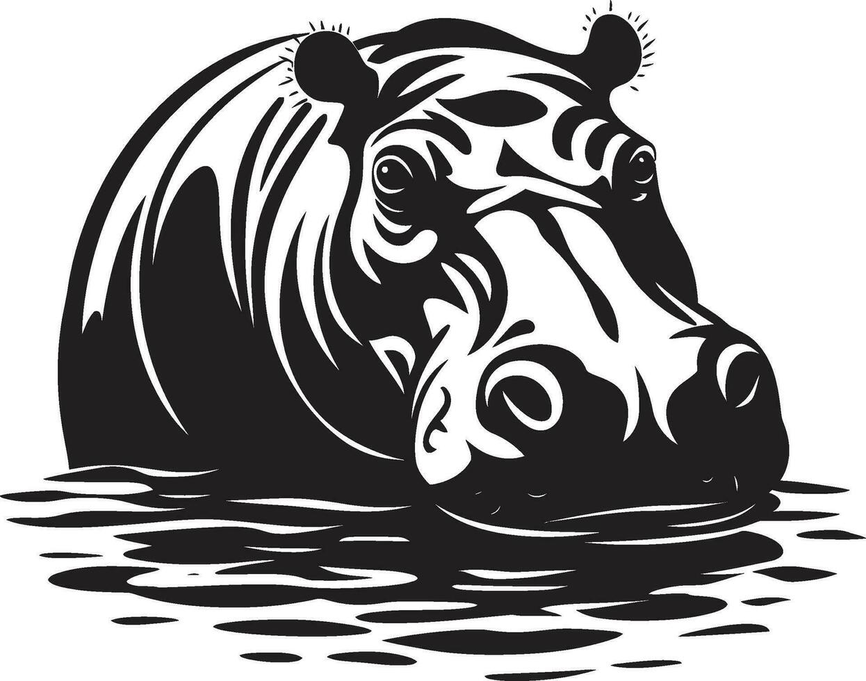 minimalista hipopótamo vetor símbolo hipopótamo dentro voar vetor arte