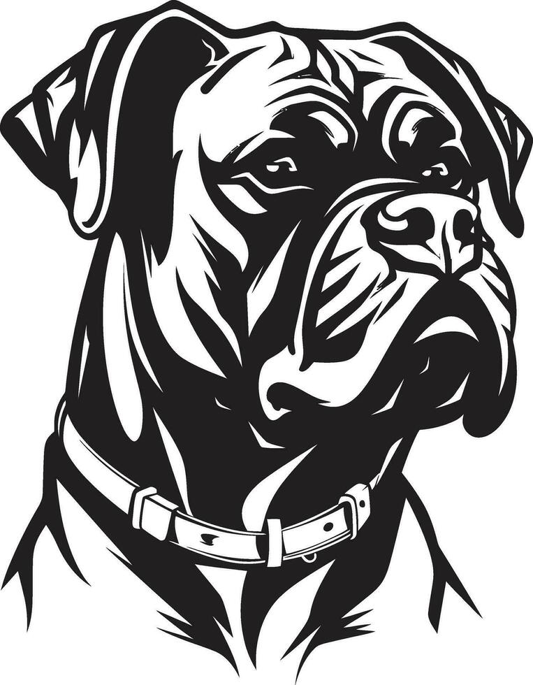 poderoso mascote Preto boxer cachorro logotipo vetor ícone Atlético agilidade boxer cachorro mascote emblema