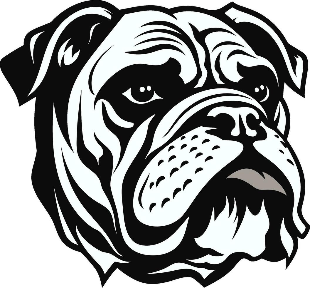 buldogue espírito Preto logotipo com icônico cachorro canino coragem vetor ícone dentro Preto