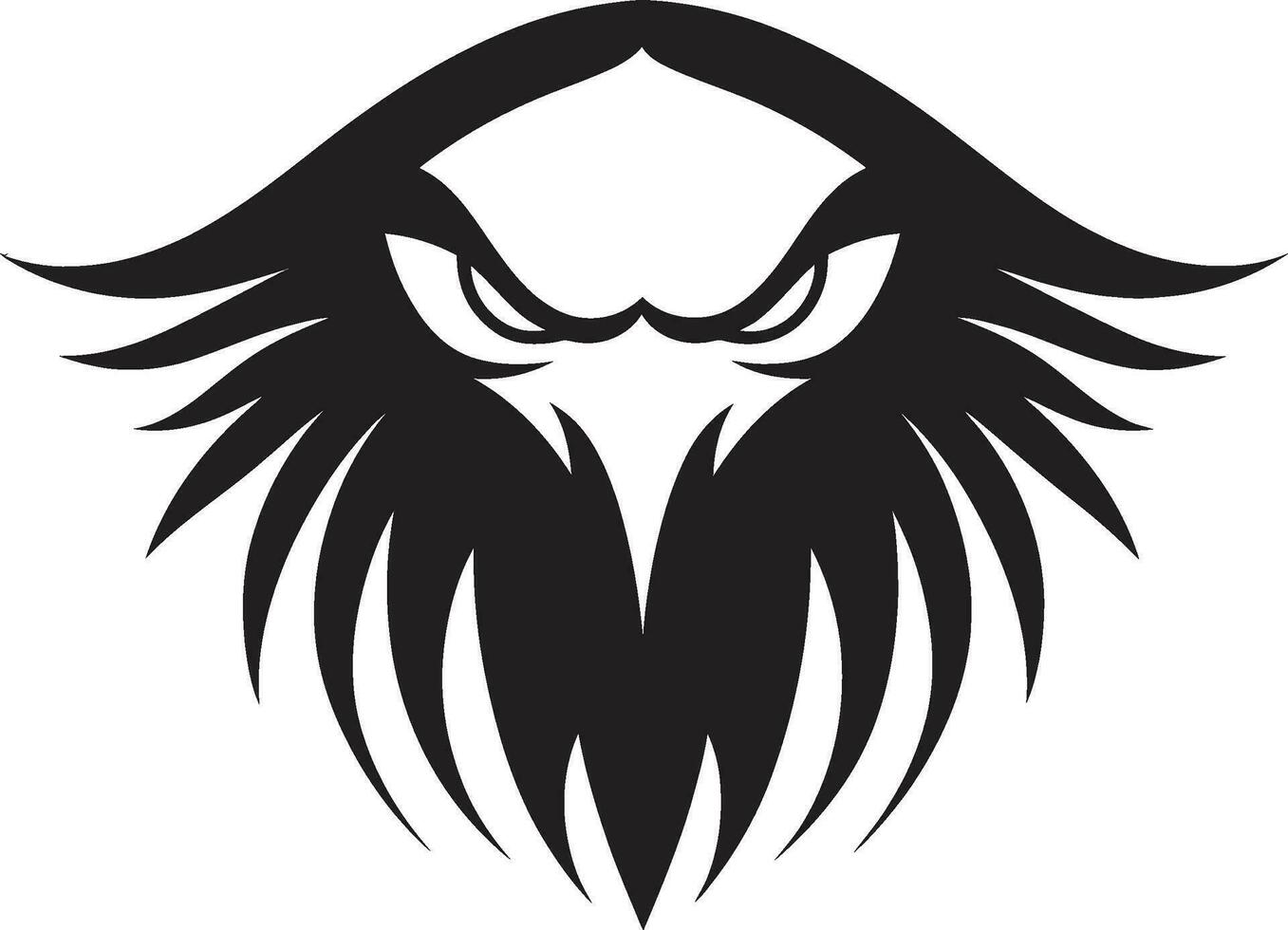 régio raptor Águia logotipo dentro monocromático emplumado majestade Preto Águia logotipo vetor ícone