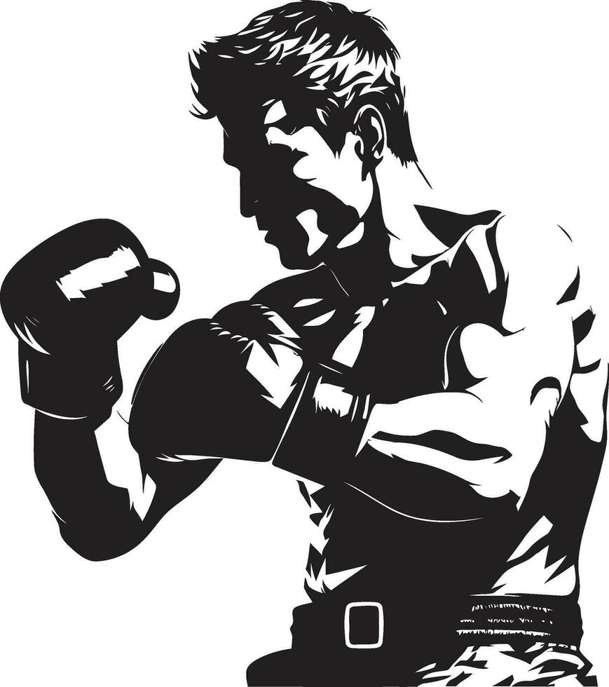 poderoso socos Preto boxe homem ícone dentro vetor elegante lutador boxe homem Como uma logotipo Projeto