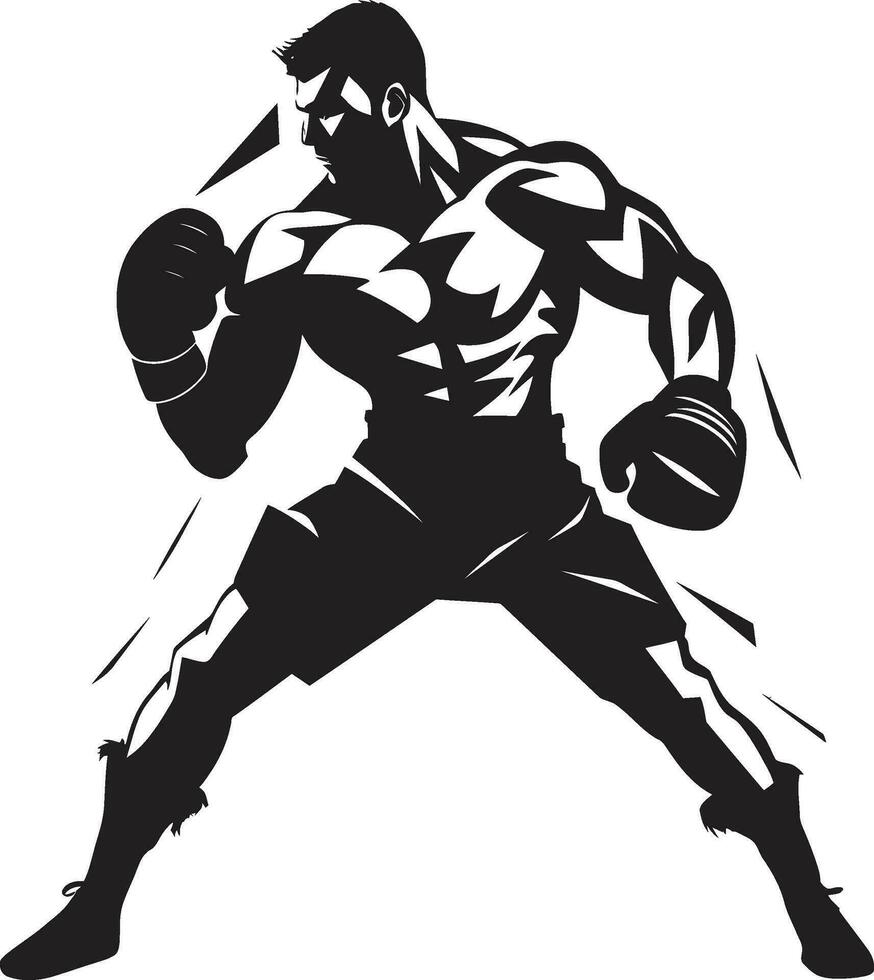 boxe dinamismo Preto logotipo Projeto com homem ícone Preto e negrito boxe homem vetor ícone