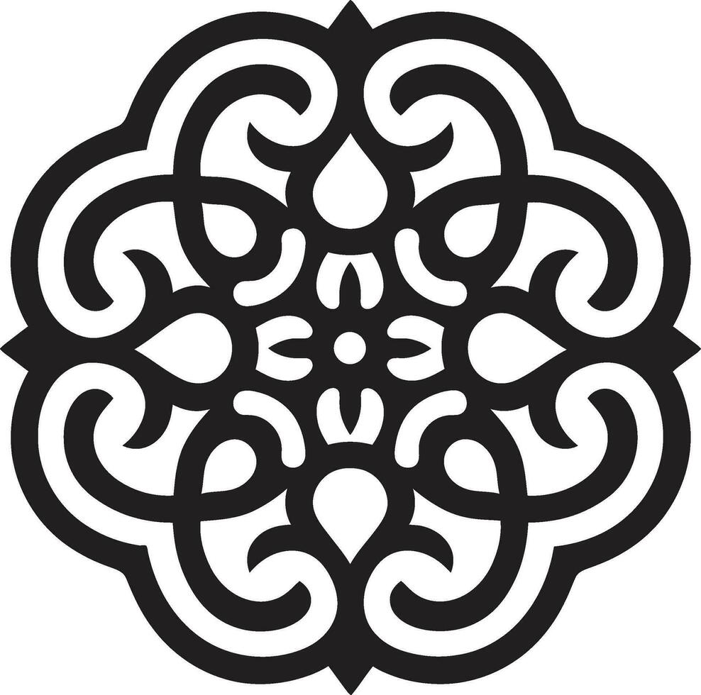 árabe tesouros Preto logotipo Projeto com florais vetor arabesco Magia árabe floral azulejos ícone