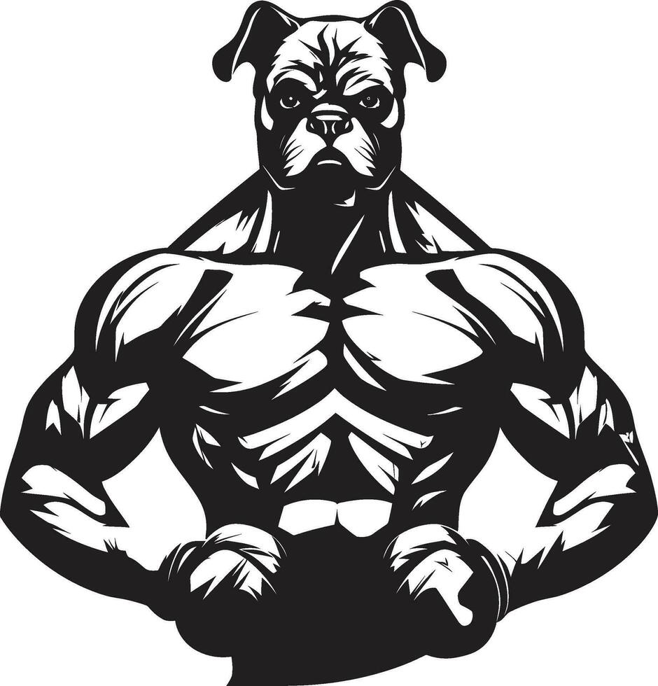 vetor arte Atlético boxer emblema dentro Preto boxer poder Preto logotipo Projeto com cachorro ícone