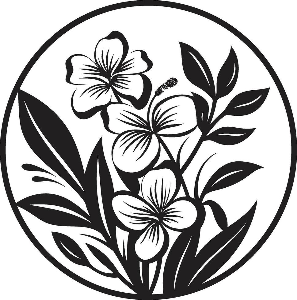 vetor arte revelado exótico floral logotipo tropical beleza Preto floral ícone dentro vetor