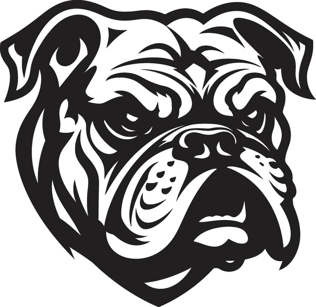 vetor arte buldogue emblema dentro Preto buldogue poder Preto logotipo Projeto com ícone