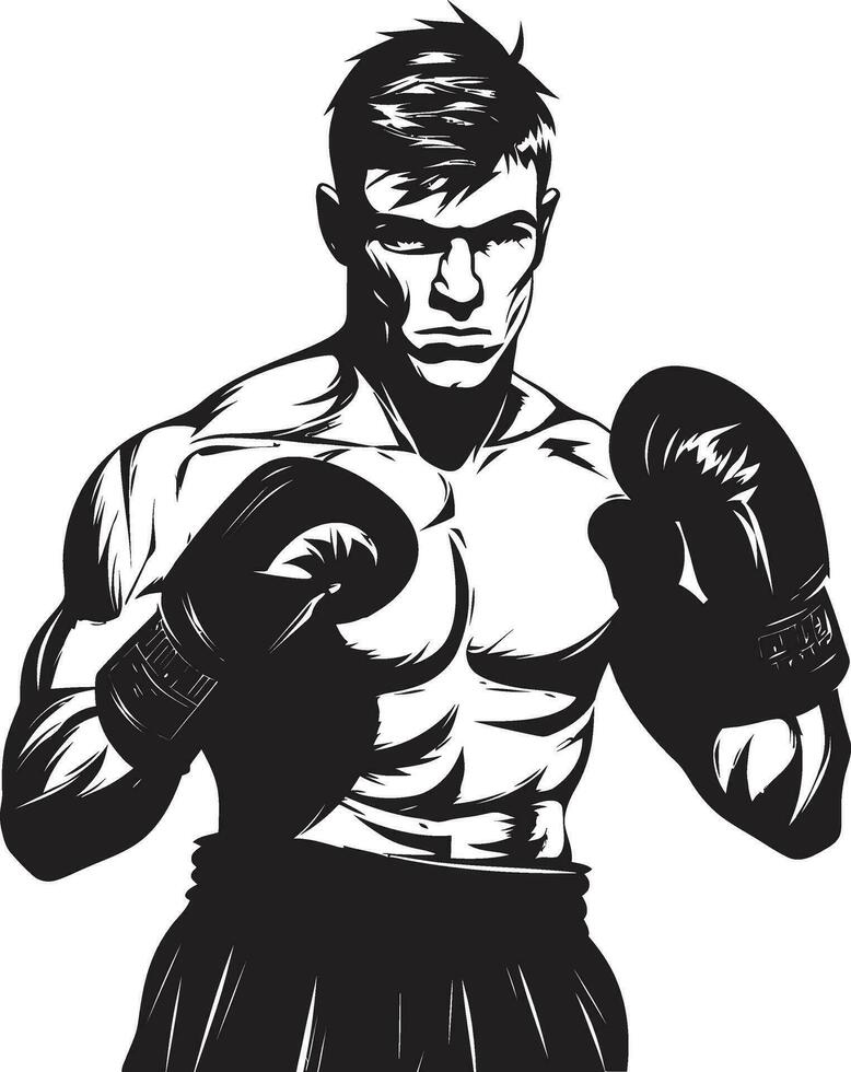 requintado desportivo arte boxe homem dentro Preto vetor boxe heroísmo Preto logotipo com pugilista homem