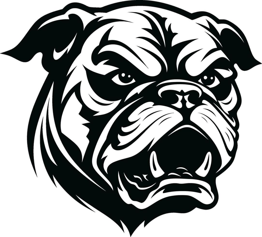 Preto e dinâmico buldogue vetor símbolo majestoso mascote buldogue logotipo