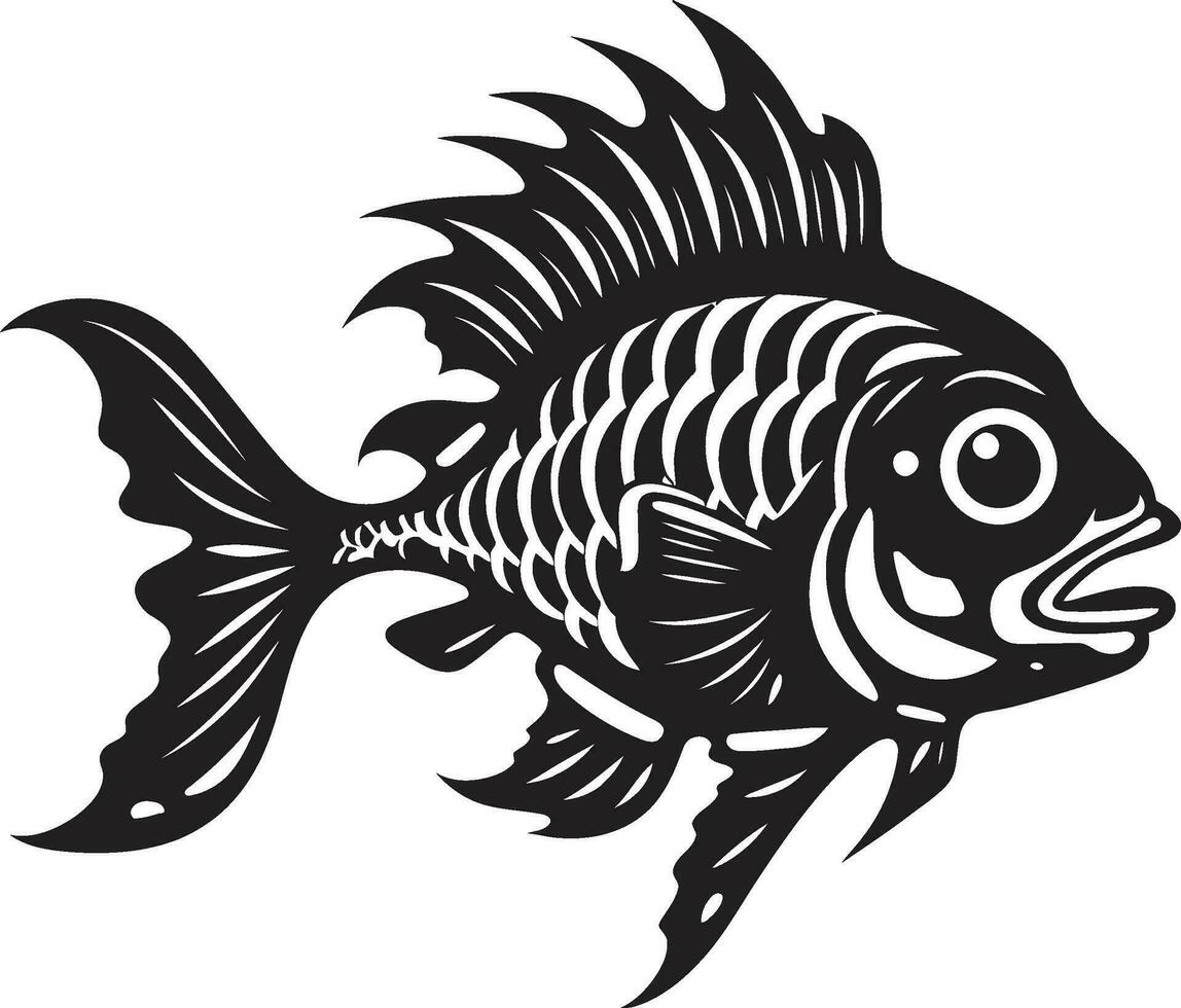 esquelético beleza abaixo vetor peixe ícone ossos do a salgado peixe esqueleto logotipo arte
