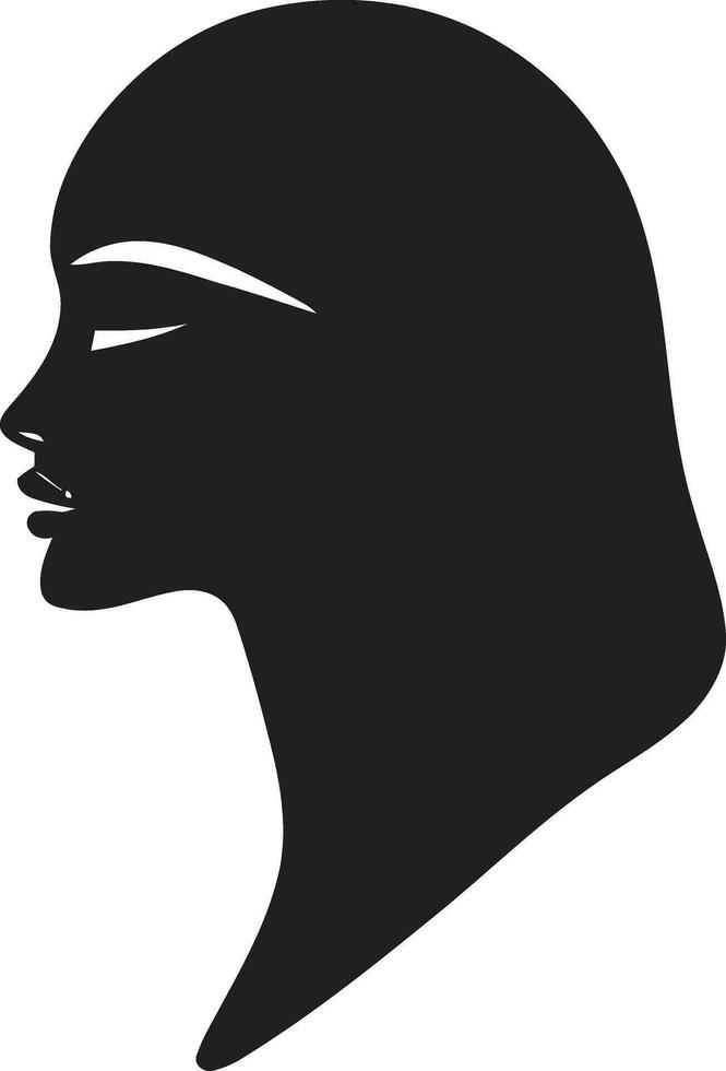 eterno beleza logotipo Projeto com uma fêmea face elegante serenidade Preto face vetor ícone