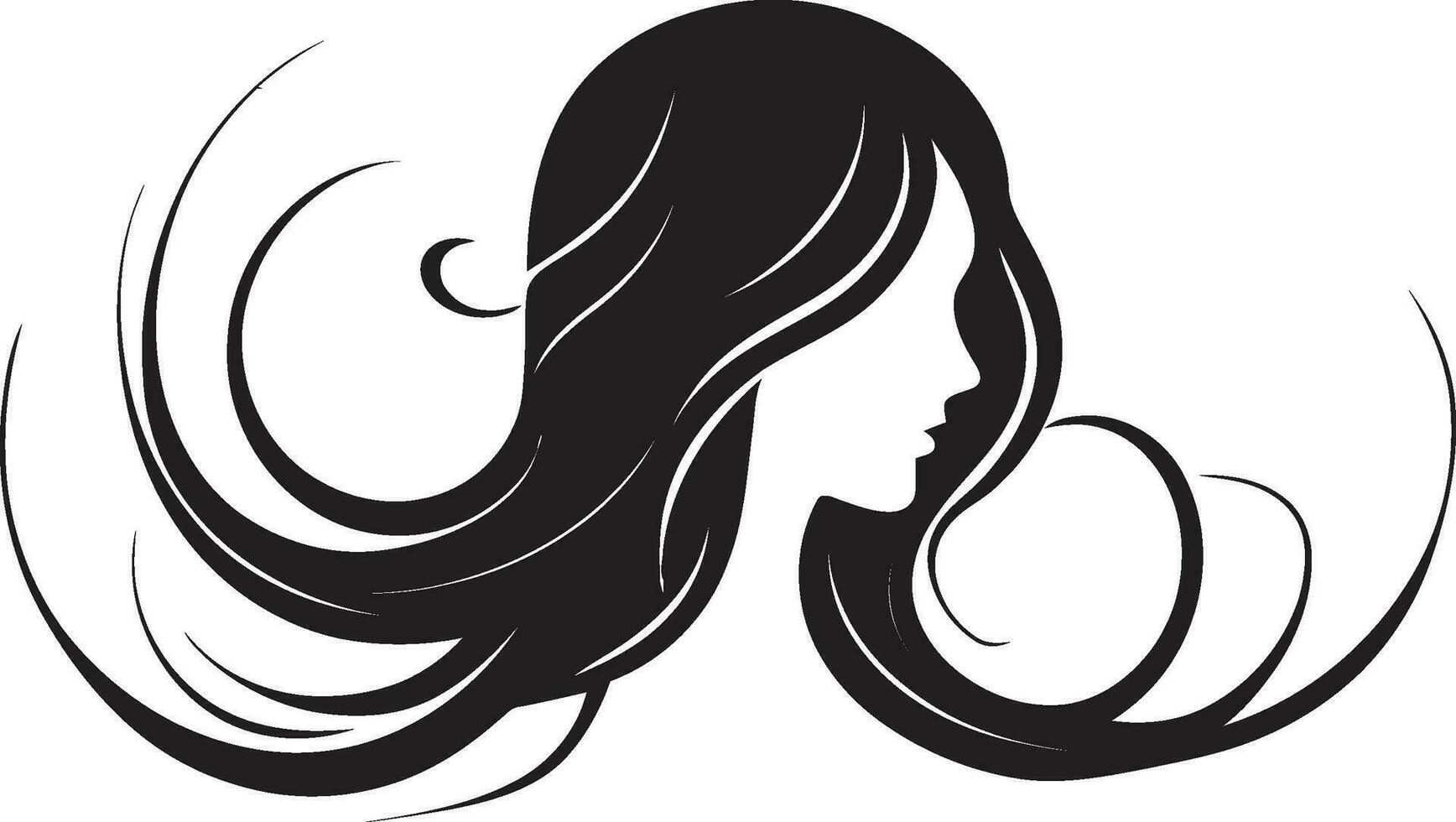 sublime feminilidade Preto face Projeto dentro logotipo elegância revelado fêmea face logotipo dentro Preto vetor