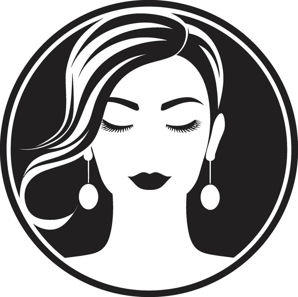 fortalecimento através beleza logotipo com fêmea face esculpido graça Preto fêmea face dentro emblema vetor