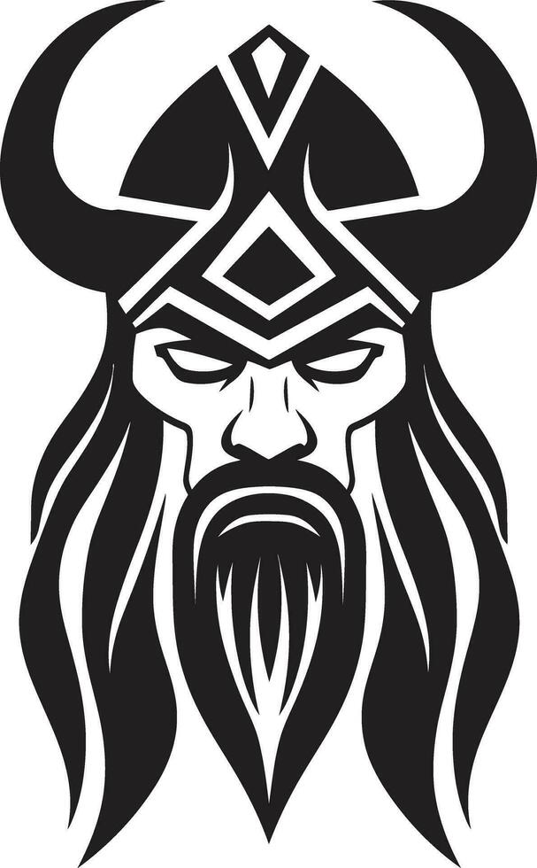 a Machado de batalha O portador uma nobre viking emblema berserker fraternidade uma feroz viking mascote vetor