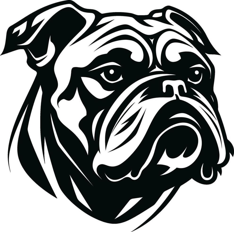 cachorro elegância dentro monocromático Preto vetor ícone vetor arte redefinido buldogue emblema