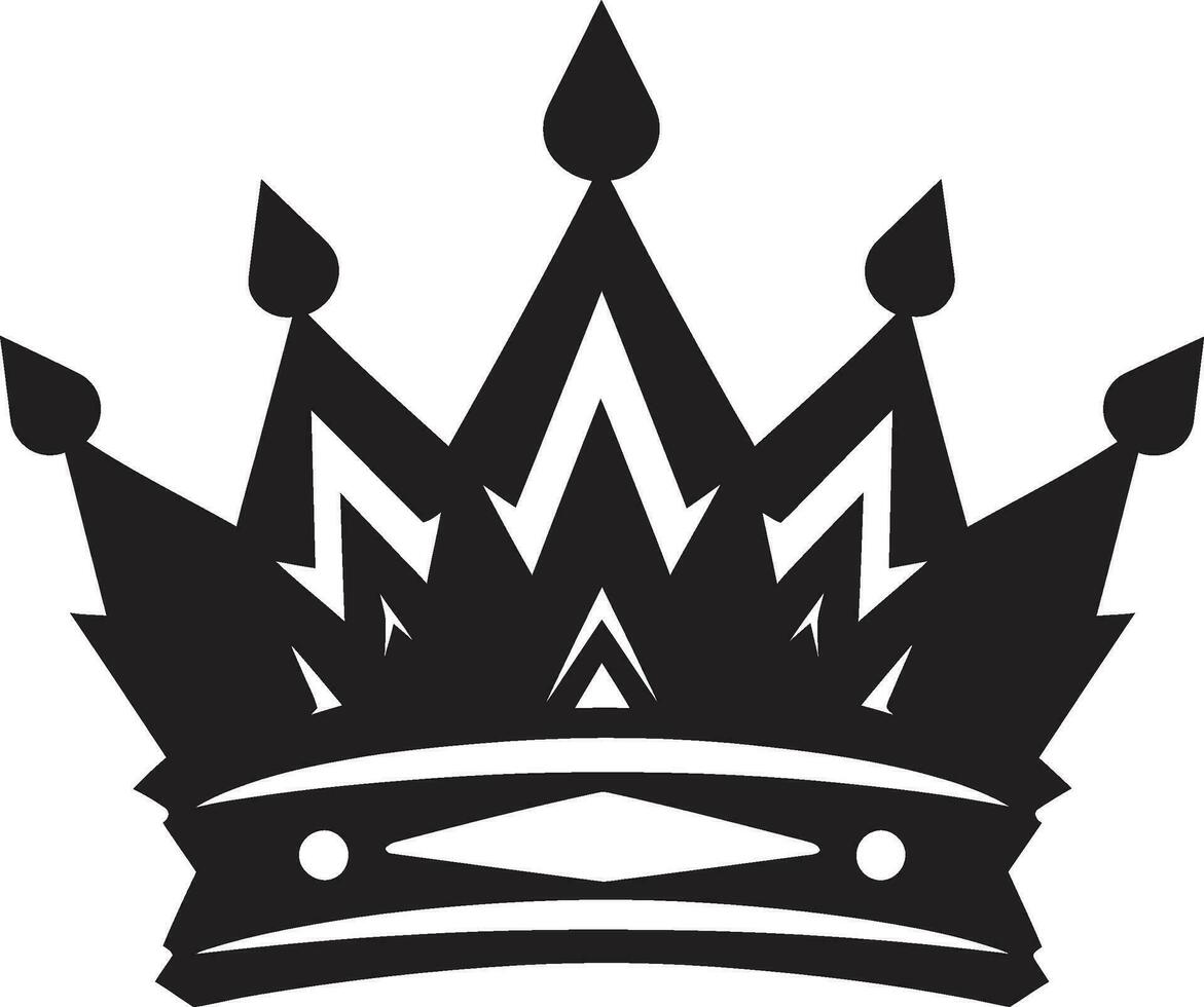 Preto e régio coroa vetor símbolo real domínio coroa logotipo dentro monocromático