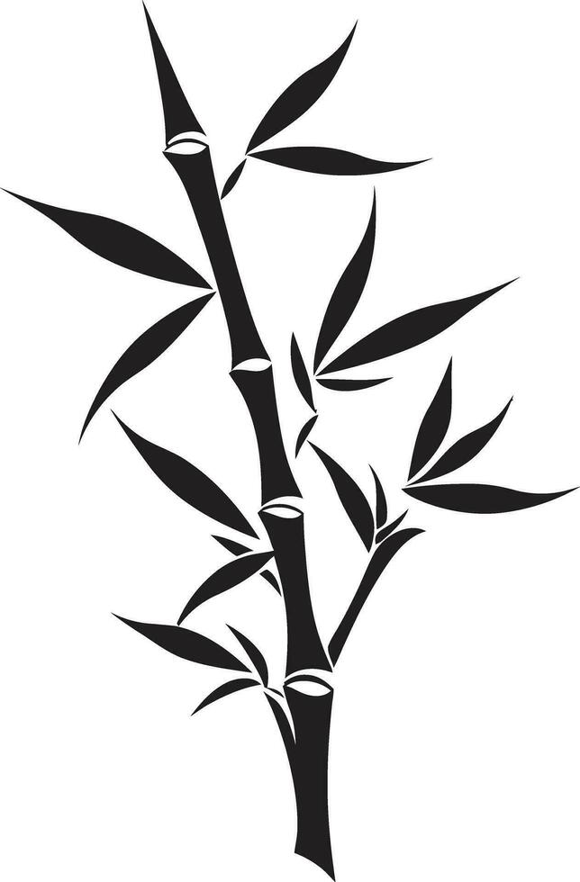 bambu inspiração vetor emblema dentro Preto vetor arte dentro monocromático Preto bambu plantar logotipo