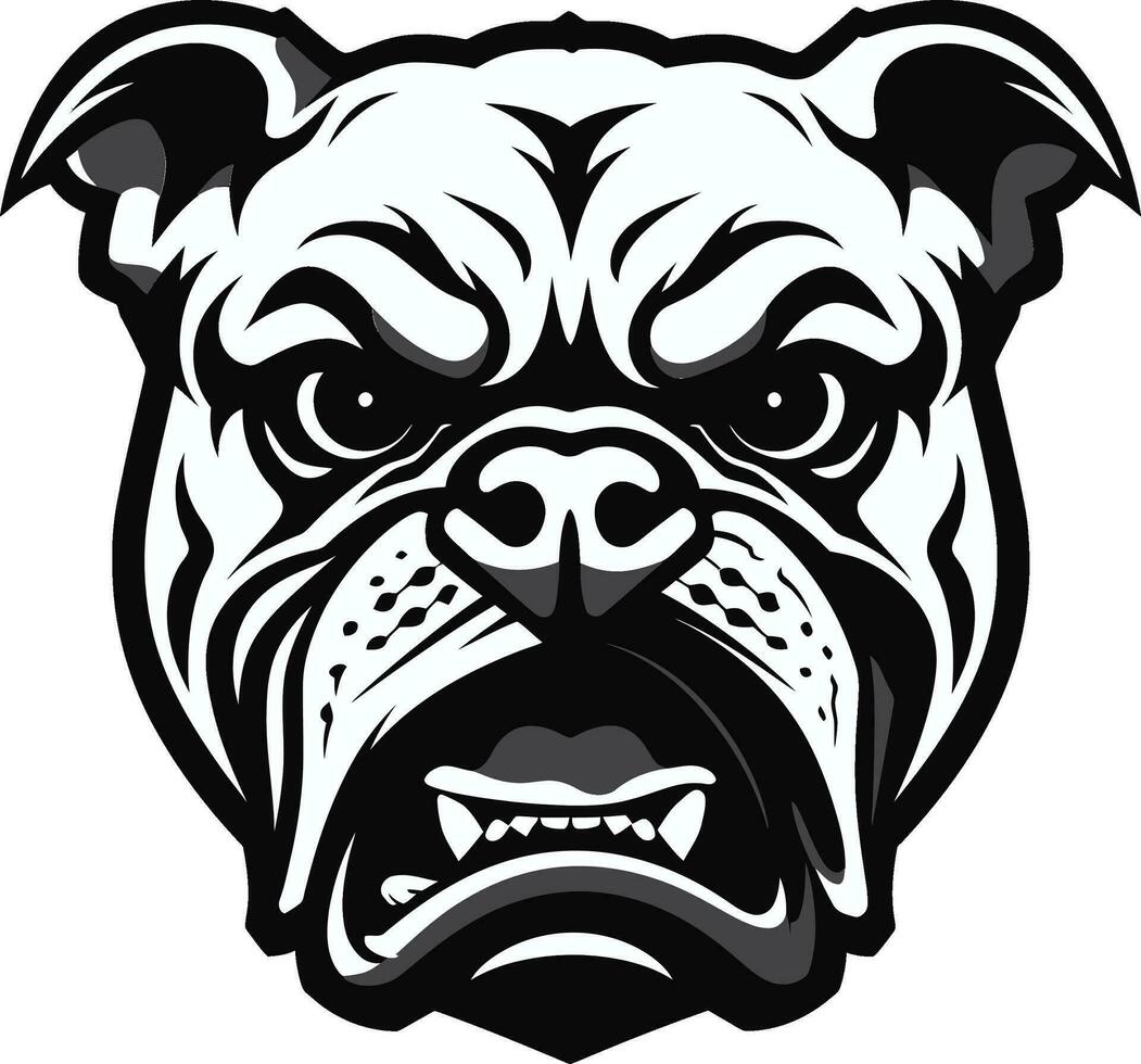 poderoso mascote Preto buldogue logotipo vetor ícone buldogue tenacidade Preto emblema Projeto