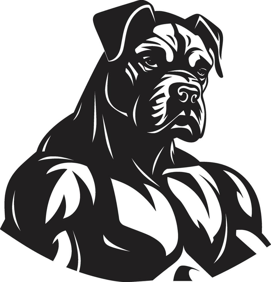 Atlético energia Preto boxer cachorro ícone dentro vetor elegante agilidade boxer cachorro Como uma boxer mascote logotipo