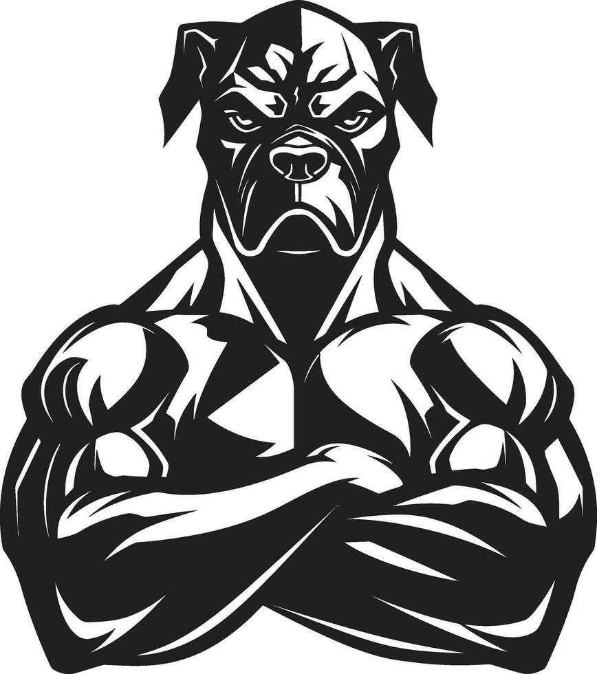 esportivo espírito vetor ícone dentro Preto vetor arte revelado boxer cachorro mascote logotipo